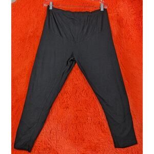 Kristin Nicole Maternity Black Stretchy Belly Cotton Comfort Leggings L